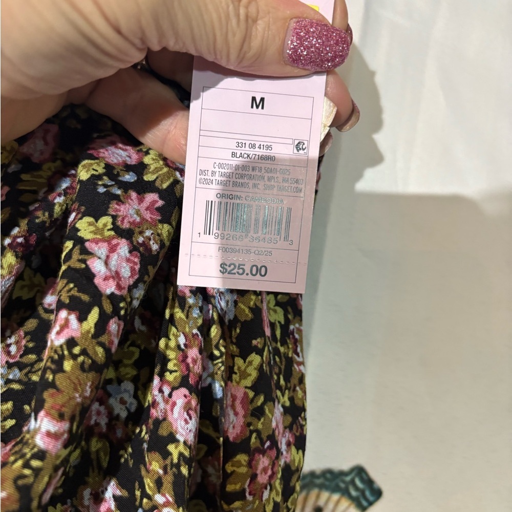 Wild Fable Black Floral Midi Dress - Picture 2 of 2